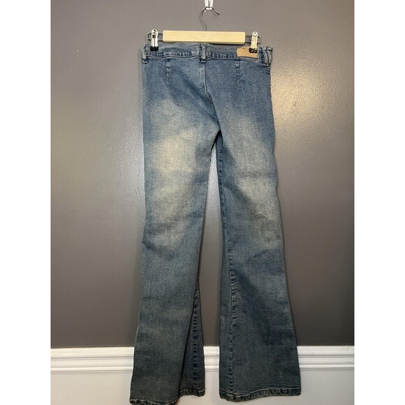 By Deep Jeans Womens 5 Blue Light Wash Low Rise Stretch Bootcut Y2K Style - Picture 4 of 9